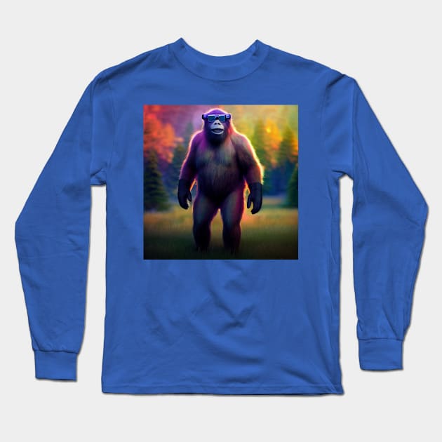 Dope Sasquatch in Nature Long Sleeve T-Shirt by Grassroots Green